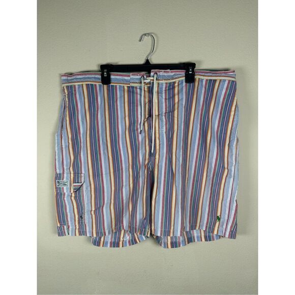 Polo Ralph Lauren Men's Swim Trunks Multi Color Stripes Sz 2XB